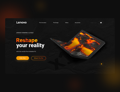 ThinkPad Redesign dark design minimal technology texture typography ui web