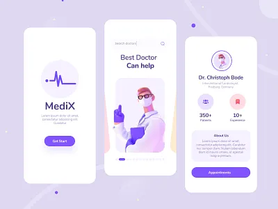 Medix App Design app appointment designmind doctor doctor app health healthcare interface ios medical app minimal product ui ux web app