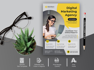 Digital Marketing Agency Marketing Flyer banner design brochure brochure design corporate flyer flyer flyer design flyer template professional design professional flyer uiux design