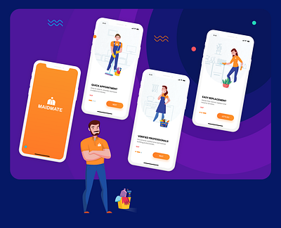 MAIDMATE UI UX On boarding interaction design uiux user interface