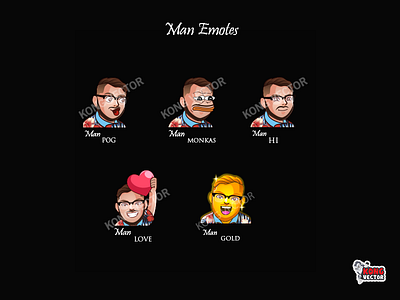 Man Twitch Emotes 3d animation branding cartoon design emoji emote emotes graphic design illustration logo motion graphics twitch twitchemote twitchemotes ui