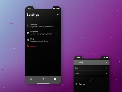 Settings & Search 007 007 dailyui settings ui ui