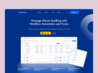 Workflow Automation - Landing page 2020 forms landing ui ux workflow
