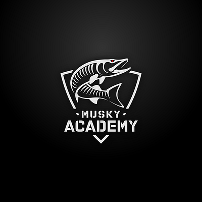 Musky Academy brand branding creative ecommerce fish logo fiverr fiverr.com fiverrgigs flat graphic design illustrator logo logo designer minimal minimalist modern