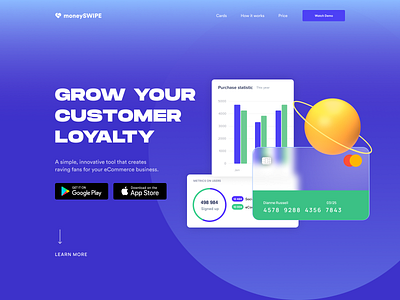 Customer loyalty platform - Landing page analytics branding cashback customer loyalty forms landing landing page ui ux website