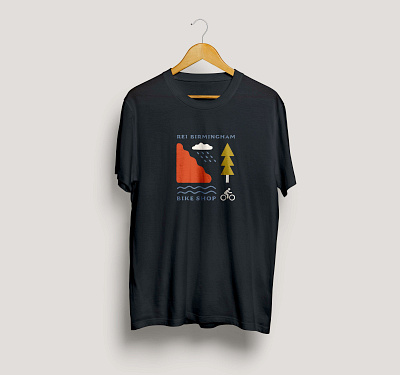 REI Birmingham Bike Shop T-Shirt biking cycling graphicdesign illustration illustrator outdoors rei t shirt typography