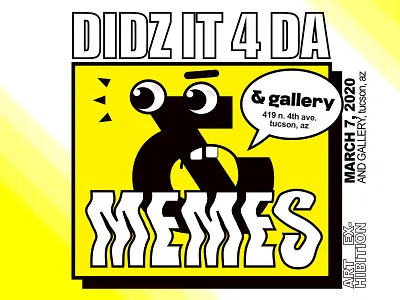 & Gallery - MEMES Art Exhibition art gallery branding character design flat logo memes