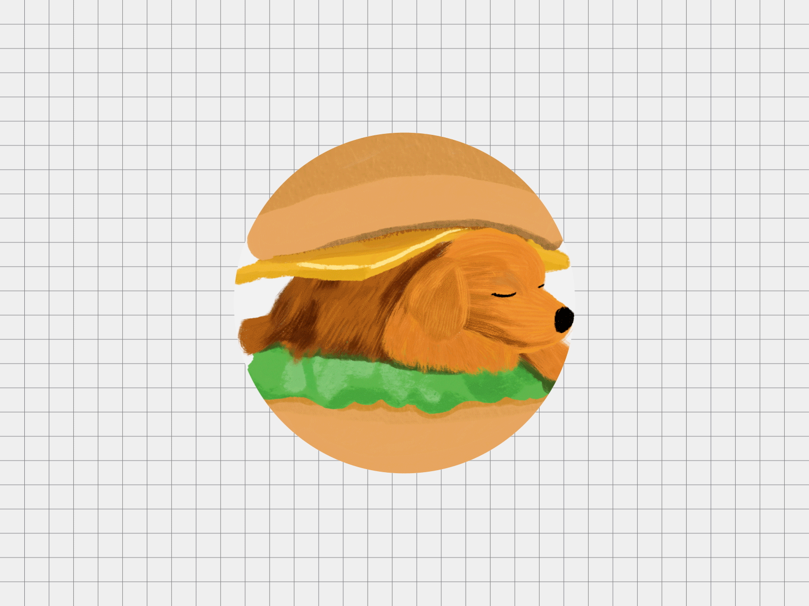 Dog Burger GIF Loop animate animation burger dog food gif illustration loop motion graphics puppy