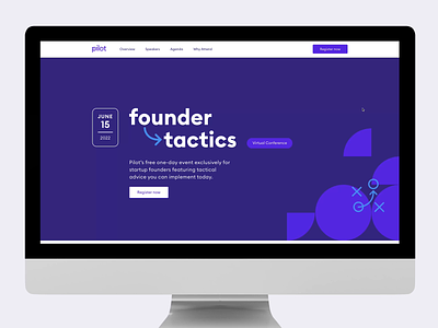 Founder Tactics [3/3]: Web Experience branding built in webflow collection conference conference design event page landing page lp registration video webflow webpage