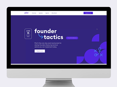 Founder Tactics [3/3]: Web Experience branding built in webflow collection conference conference design event page landing page lp registration video webflow webpage