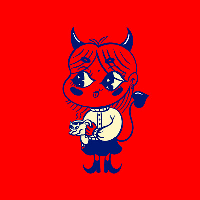 Lil Ole Devil Me Mascot cartoon character cartoon illustration cat character design cute cute illustration design devil digital illustration illustration illustrator procreate retrosupplyco truegritsupply