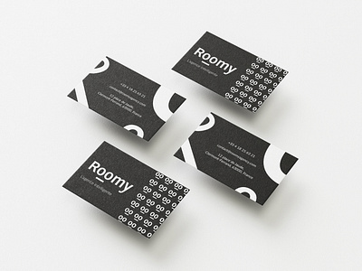 Roomy visit card branding concept design flat infographic logotype print vector visit card