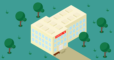 Hospital building hospital isometric illustration vector