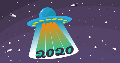 Ufo getting away year 2020 illustration ufo vector