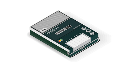 Cassete recorder cassete recorder isometric illustration vector
