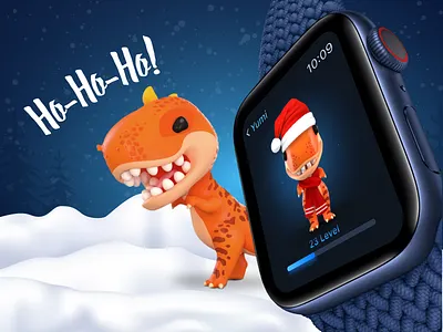 Sinq - Christmas 3d adobe illustrator adobe xd adobexd apple apple watch branding christmas dino dinosaur dribbbleweeklywarmup illustration logo mobile ui design ux design