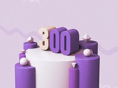 Three Hundred 300 3d 3d art c4d cinema4d design illustration primitives purple render