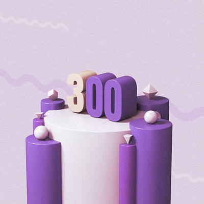 Three Hundred 300 3d 3d art c4d cinema4d design illustration primitives purple render