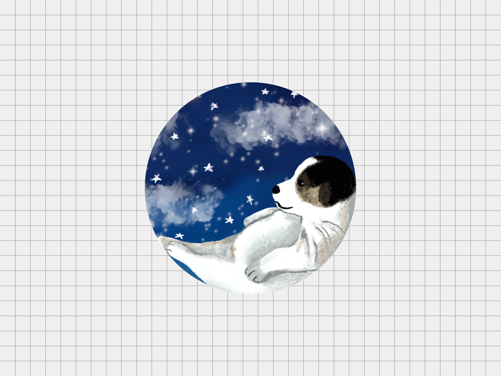 Dog Night Sky Loop animate animation dog galaxy gif illustration loop motion motion graphics night pet puppy sky star