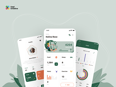 Healiza - Health Care Mobile UI Kit app capi design fitness fitness app health app healthy heathcare app home ios jogging medical app running tracking app ui ui kit wellness