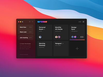 Around / macOS App app application audio branding design neumorphism ui ux video
