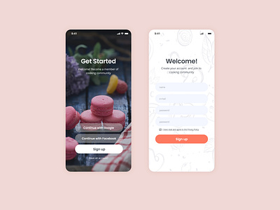 Cooking app • Sign up app cooking app design food app signup ui ux web