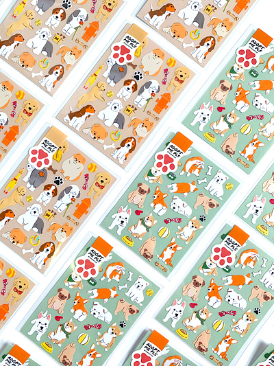 Adopt Me Pls: Dog Sticker Sheets beagle corgi dog dogs golden retriever illustration pet pomeranian pug puppy sheep dog shiba inu sticker stickers terrier