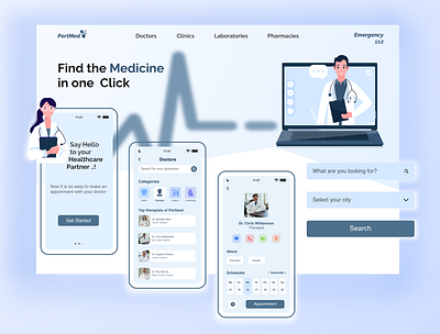 Medical Web and App doctor appointment doctors healthcare medical app medical services medical website medicine mobile app