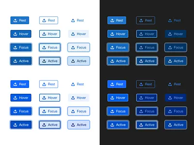 Button vibrance test blue button button states buttons color dark dark mode dark theme dark ui ui
