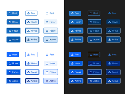 Button vibrance test blue button button states buttons color dark dark mode dark theme dark ui ui