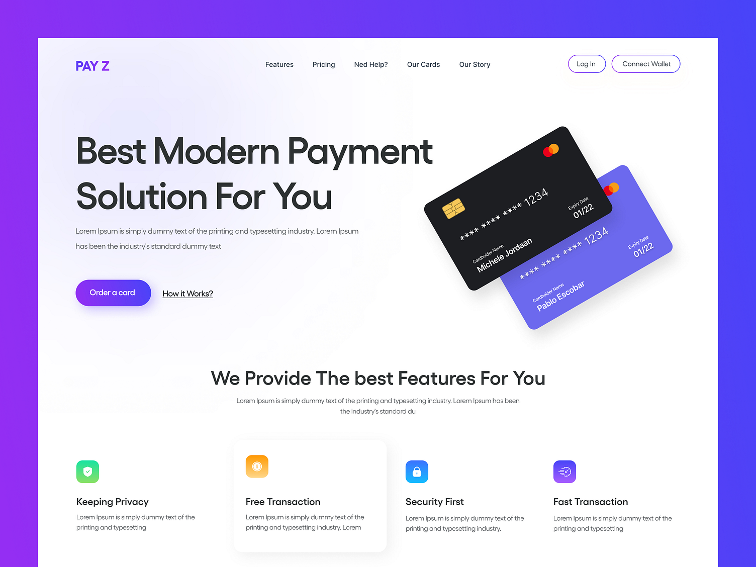 Credit Card Website by Jawad on Dribbble