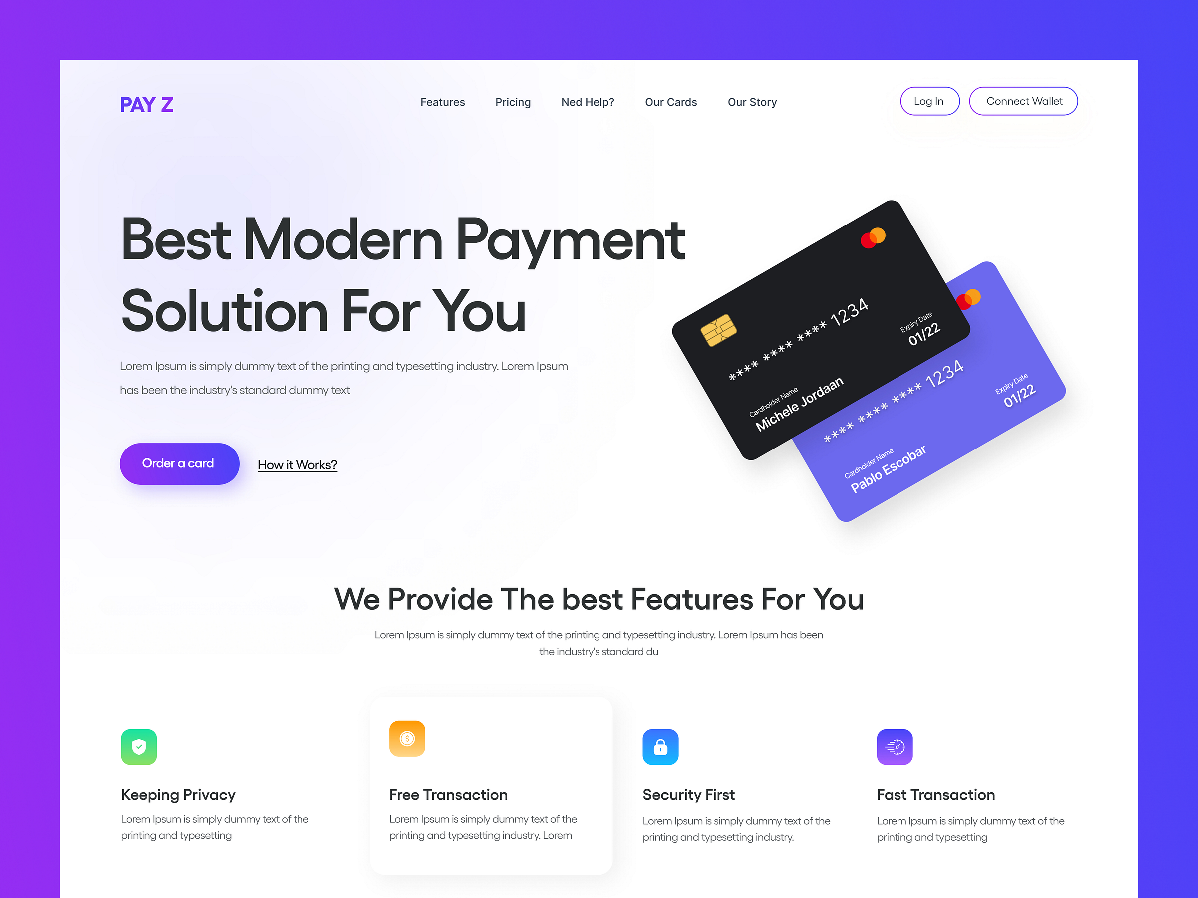 Credit Card Website by Jawadd on Dribbble