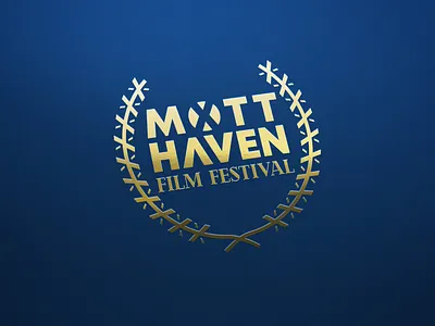 Mott Haven Film Festival branding bronx film festival gold foil laurel wreath logo logo design logo designer mott haven typography vector