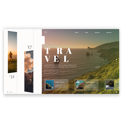 Travel Website UI adobexd cleandesign gradient serif travel ui ui ux ui design uidesign uiux uiuxdesign websiteui webui