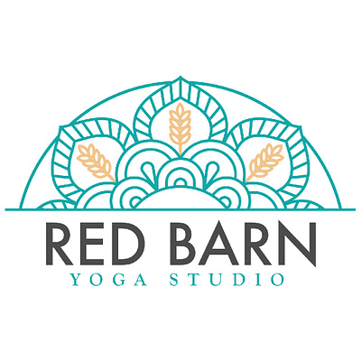 Red Barn Yoga branding light linework logo mandala washington wheat yoga yoga logo