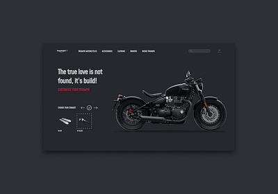 Triumph Motorcycle • Customising customising dailyui dark dark mode dark theme dark ui design lovetriumph minimalism mockup motorcycles triumph ui ui design uidesign ux ux design uxdesign web