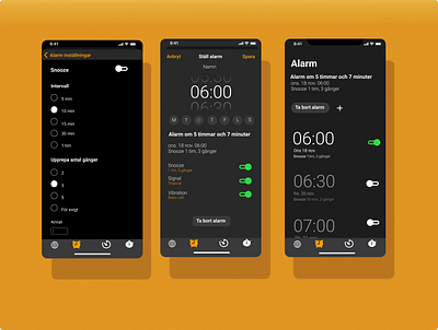 Iphone alarm funktion accessibility design flat illustraion iphone swedish tech ui ux vector