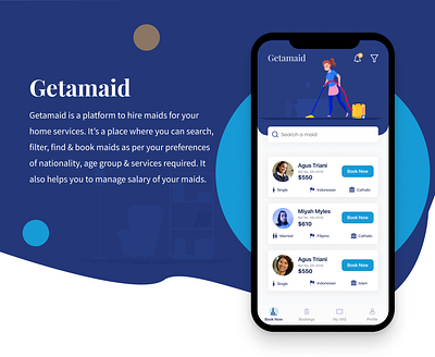 Get a Maid design app find maid hire maid maid service service design