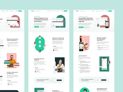 Features pages for Anfix (2) accounting software business green landing pages minimal design saas saas accounting software ui web web design