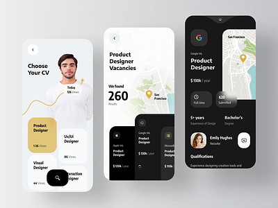 Jobler - Job Search Platform Mobile App candidate career careers page cv design cv resume employee employees employer hiring hiring platform job job application job board job listing jobs mobile rondesign