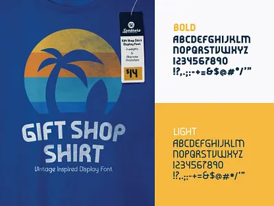 Gift Shop Shirt Font 80s font display font font font design retro font sans serif font vintage font