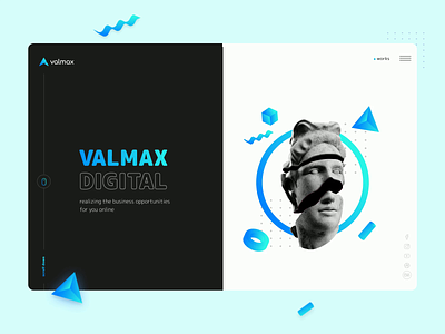 Valmax Digital - animation from our website 3d animation blue branding design digital logo sky statue ui ukraine uxui video webdesign website webstudio