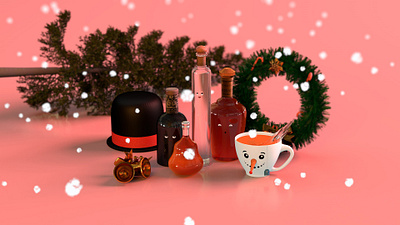 What The Holidays Mean To Me 3d alcohol booze branding characterdesign christmas cinema4d frosty holidays illustration minimal modern playoff scenery snow snowman textures theme trees winter