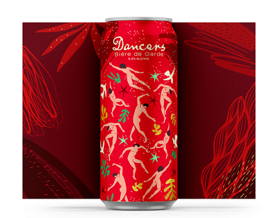 12 Days of Brewing :: 9 People Dancing art history beer can beer can design beer cans branding cpg dancers design fauvism illustration matisse vector