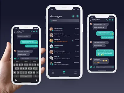 Messaging App - Dark mode dark mode messaging app ui