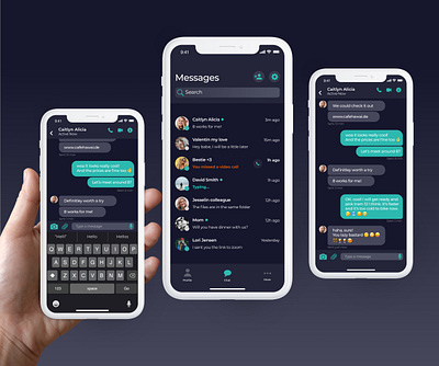 Messaging App - Dark mode dark mode messaging app ui