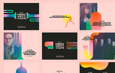 Québec Jazz en Juin brand branding gradients jazz logo logotype music style styleguide summer typography