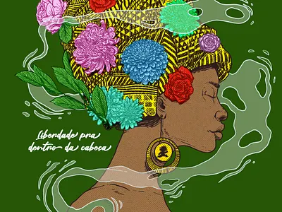 liberdade pra dentro da cabeça design illustration tshirt