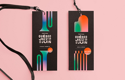 Québec Jazz en Juin branding colors festival flyer geometry gradient illustration jazz minimal music print summer typography vector