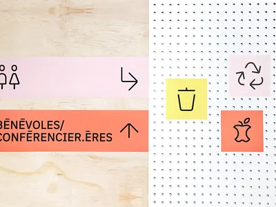 LA FABRIQC branding design event event branding icons print signage signage design typography vector